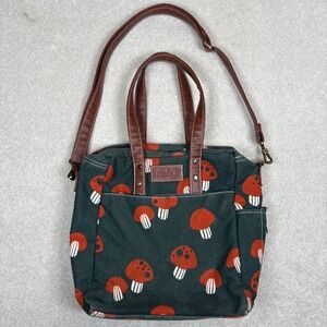 Maika Communter Tote Crossbody Mushroom Print Canvas Tote Bag Shoulder Bag Purse